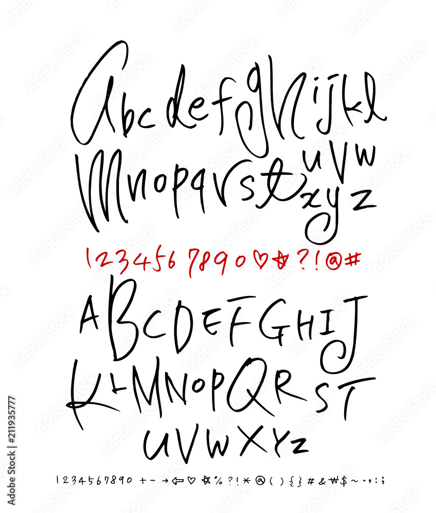 Handwritten calligraphy alphabet Stock Vector | Adobe Stock