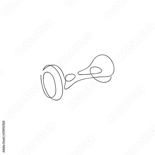 One line electric scooter. Hand drawn vector illustration.