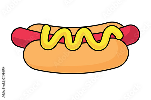 hot dog icon over white background, vector illustration
