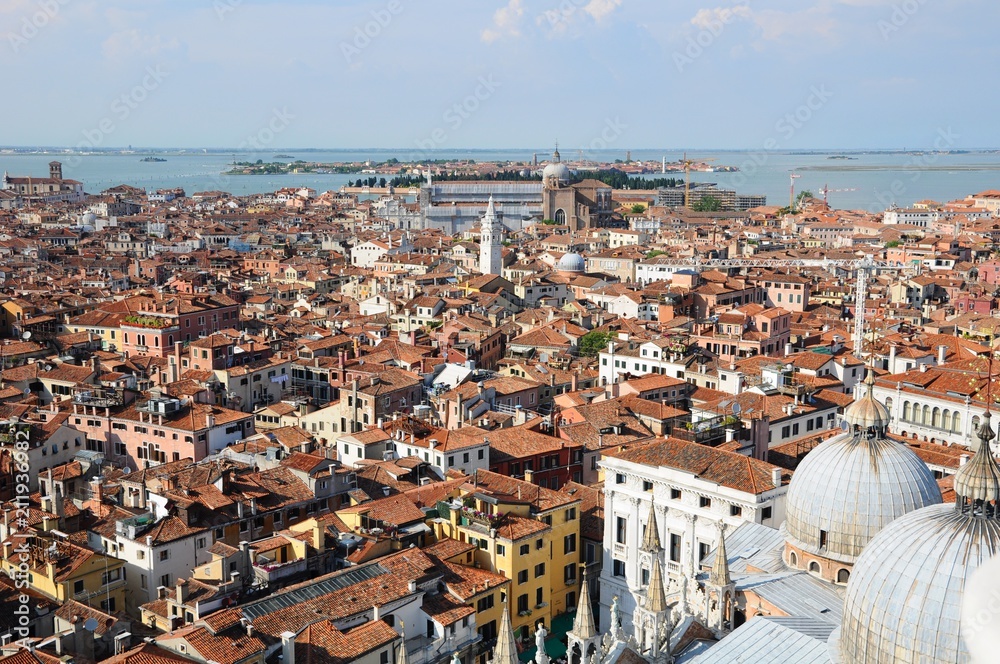 Viewing Cityscape and architectures from the tower in Venice, Italy Viewing Cityscape and architectures from the tower in Venice, Italy