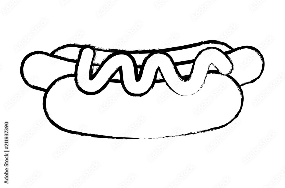 hot dog icon over white background, vector illustration