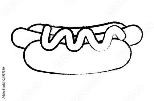 hot dog icon over white background, vector illustration