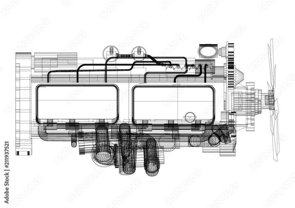 Engine Design Architect Blueprint