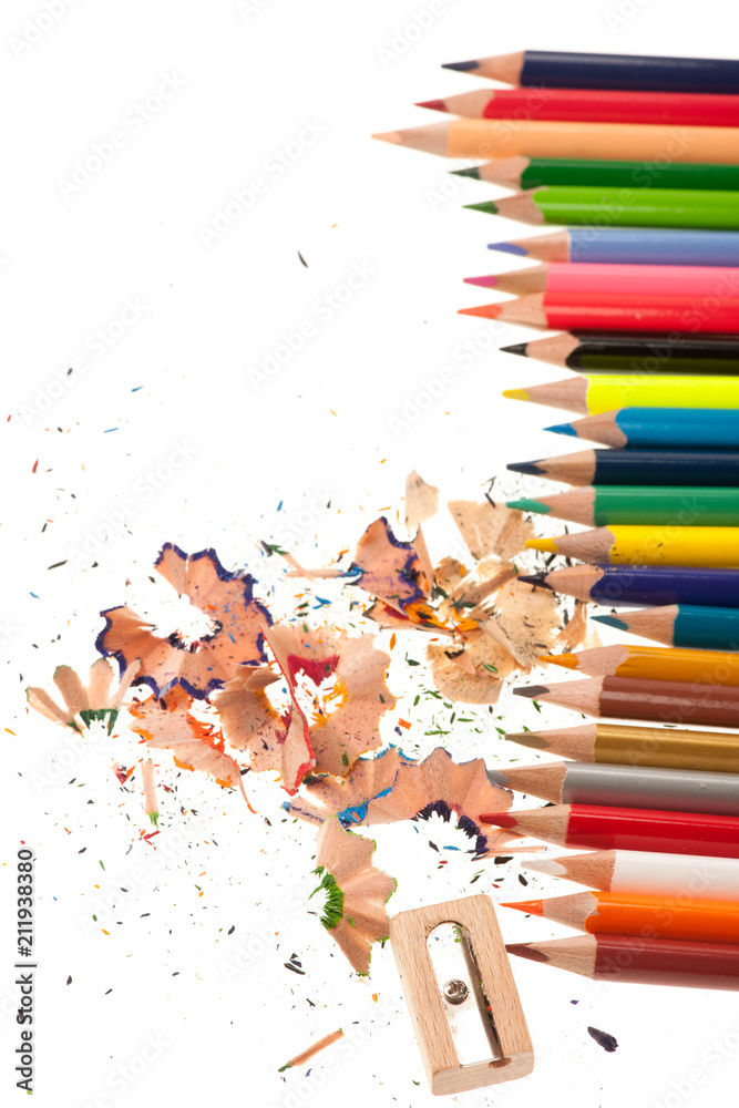 Color pencils isolated over white background Color pencils isolated over white background