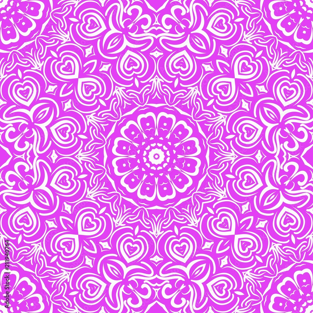 Floral Geometric Pattern with hand-drawing Mandala. Vector super illustration. For fabric, textile, bandana, scarg, print. Floral Geometric Pattern with hand-drawing Mandala. Vector super illustration. For fabric, textile, bandana, scarg, print.