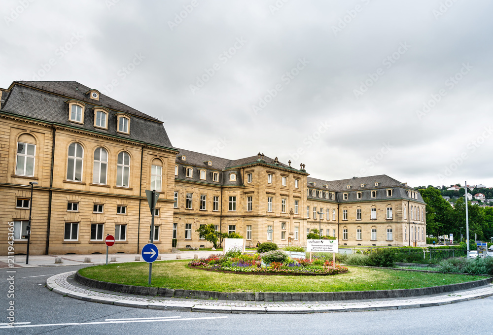 STUTTGART, GERMANY - June 25, 2018: Antique building view in Old Town Stuttgart, Germany