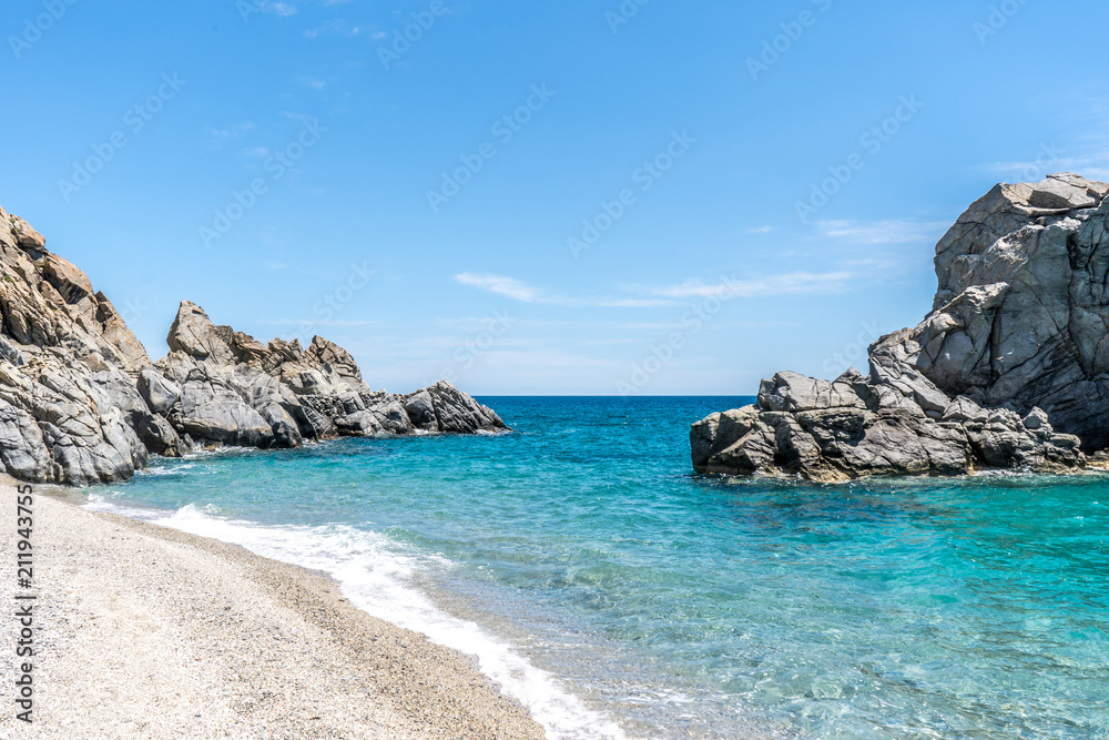 Beautiful rocky beach in Calabria, Italy