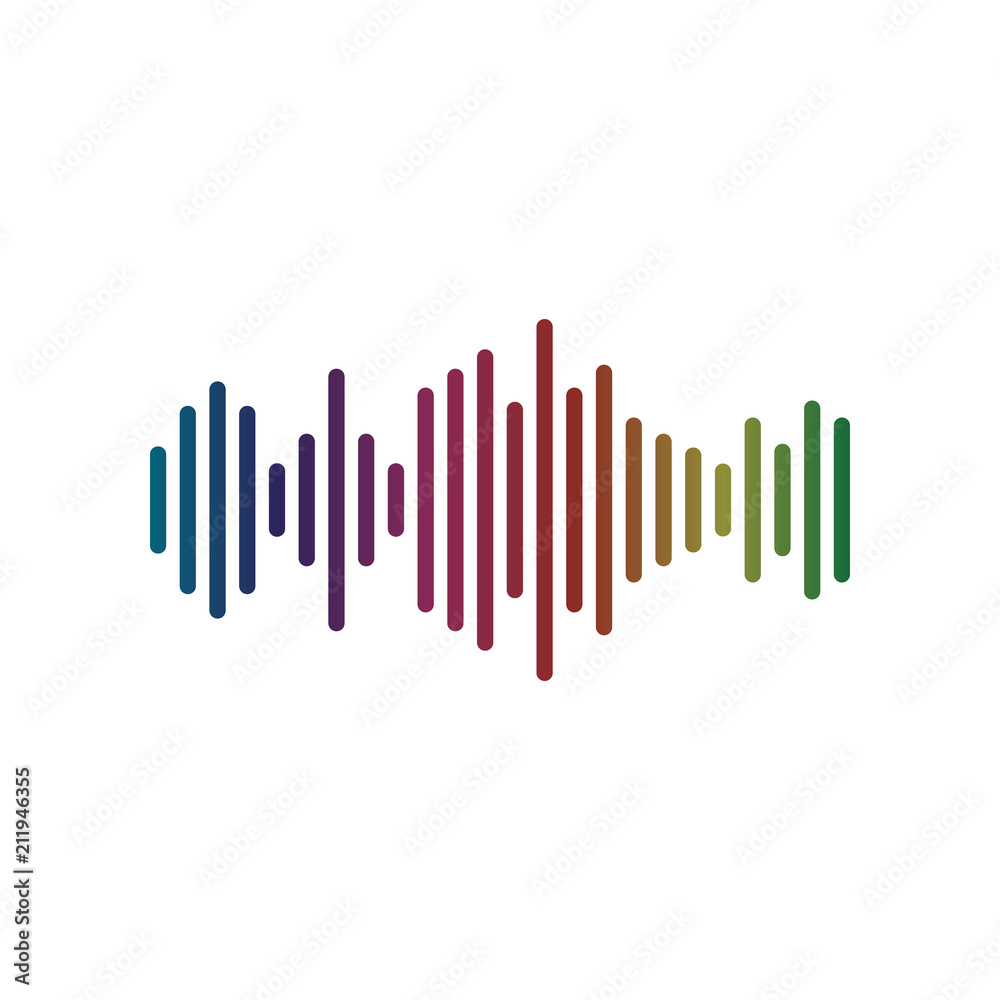 Colorful sound wave icon. Gradient music wave icon Colorful sound wave icon. Gradient music wave icon