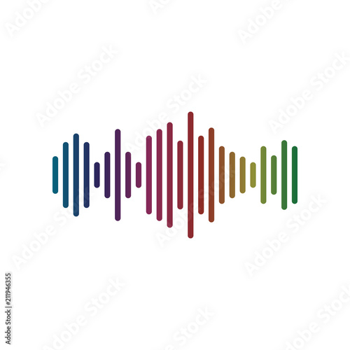 Colorful sound wave icon. Gradient music wave icon