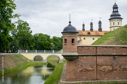 Castle-fortress, ancient architecture castle-museum city nesvizh belarus