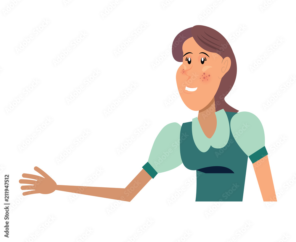 Farmer woman wearing a dress icon over white background, vector illustration Farmer woman wearing a dress icon over white background, vector illustration
