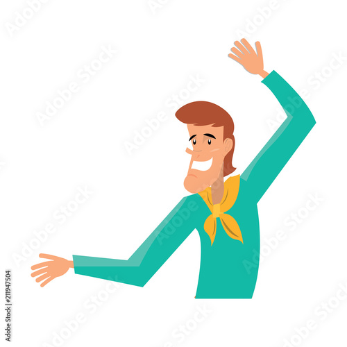 farmer man icon over white background, vector illustration