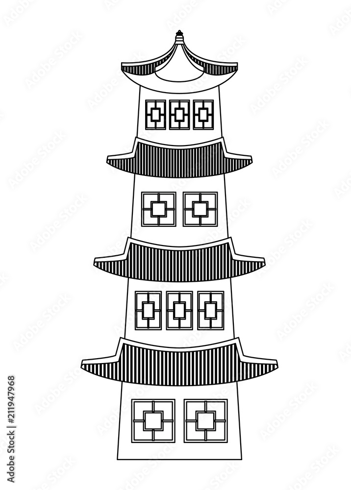 Fototapeta premium South korea design with seoul tower icon over white background, vector illustration