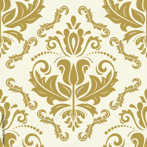 Classic seamless golden pattern. Traditional orient ornament. Classic vintage background