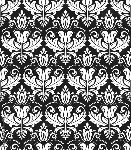 Orient classic pattern. Seamless abstract background with repeating elements. Orient black and white background