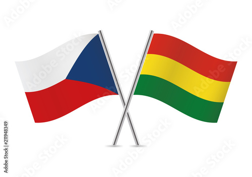 Free Download Czech republic and Bolivia flags. Vector illustration. - GFXLoad