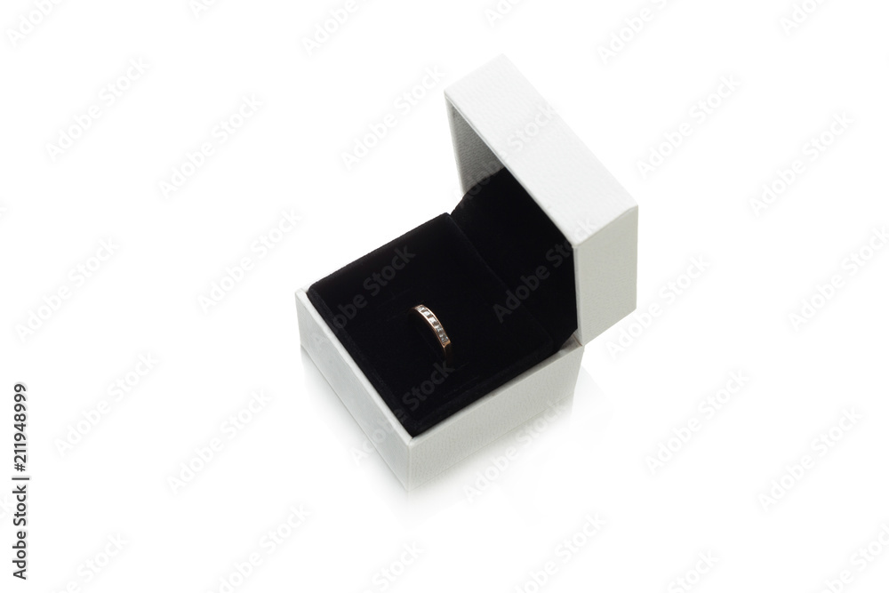 Jewelry box, luxury gift. White case, isolated. Jewelry box, luxury gift. White case, isolated.