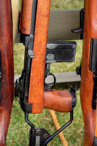 World war two American weapons at show event. photo