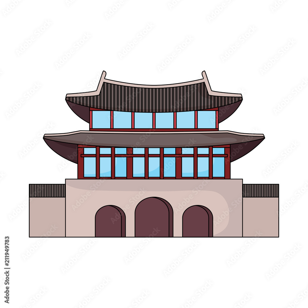 south korea design with namdaemun gate icon over white background, vector illustration