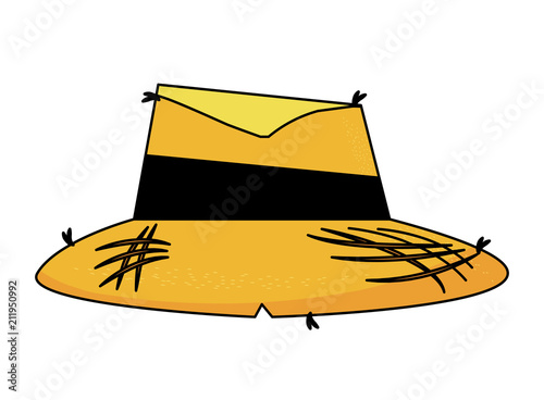 peasant hat icon over white background, vector illustration