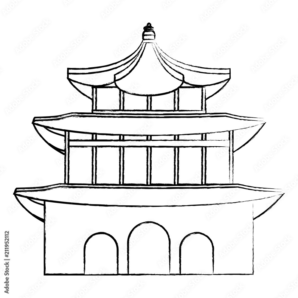 south korea design with namdaemun gate icon over white background, vector illustration south korea design with namdaemun gate icon over white background, vector illustration