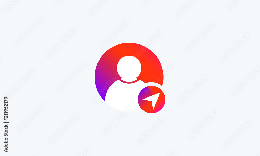 people icon with navigation symbol. user vector icon people icon with navigation symbol. user vector icon
