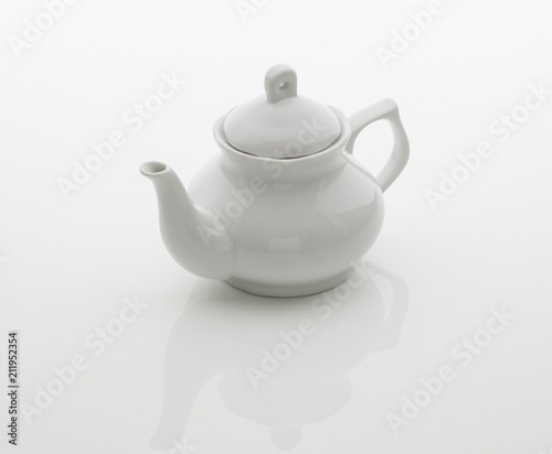ceramic kitchen teapot on white background