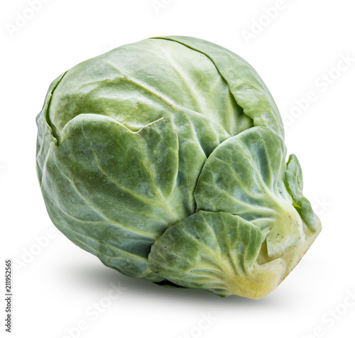 Brussels sprouts isoated on white. Clipping path.
