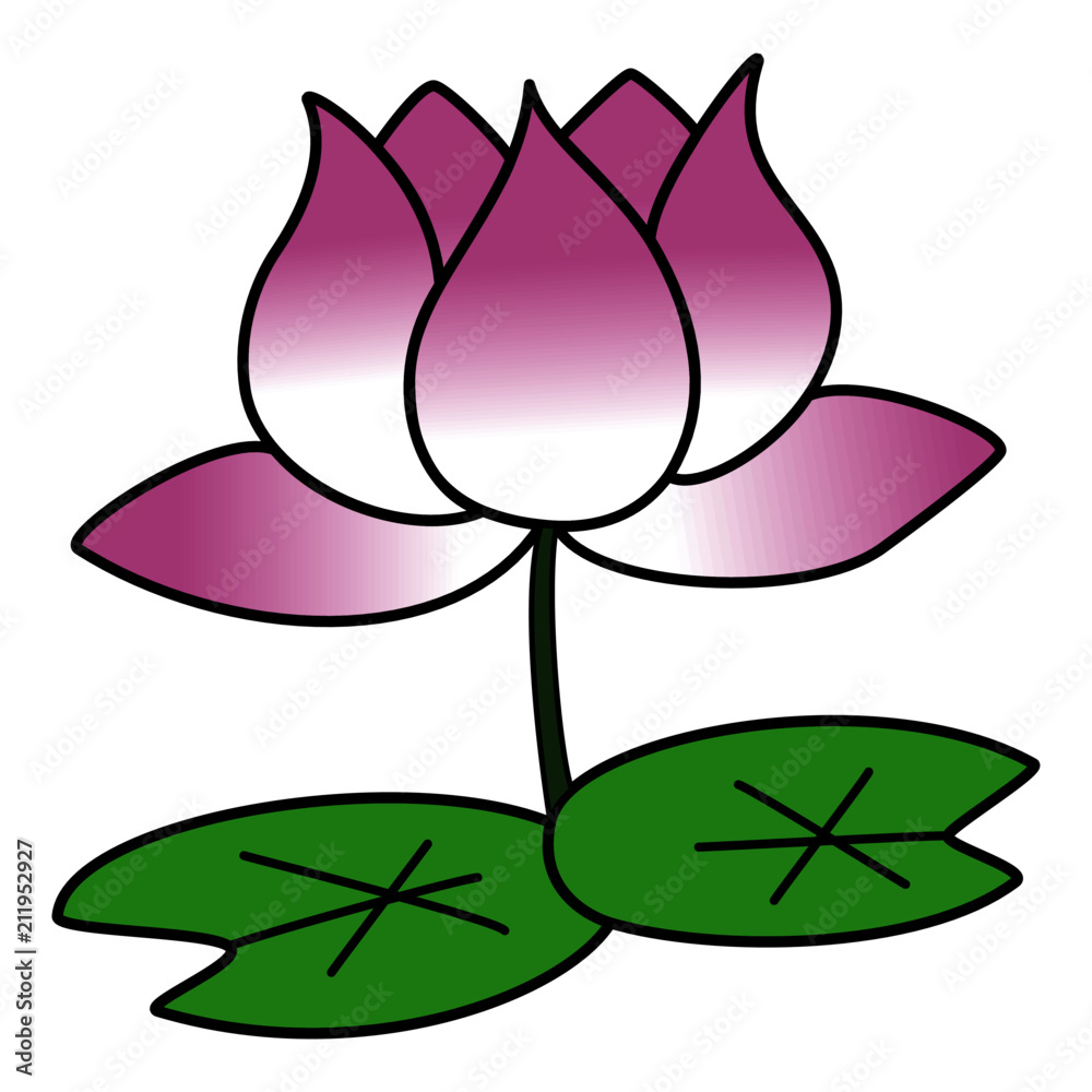 Lotus cartoon illustration isolated on white background for children color  book Stock Vector | Adobe Stock