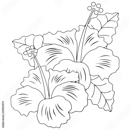 Flower cartoon illustration isolated on white background for children color book