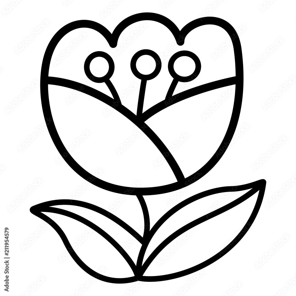 Flower cartoon illustration isolated on white background for children color book Flower cartoon illustration isolated on white background for children color book