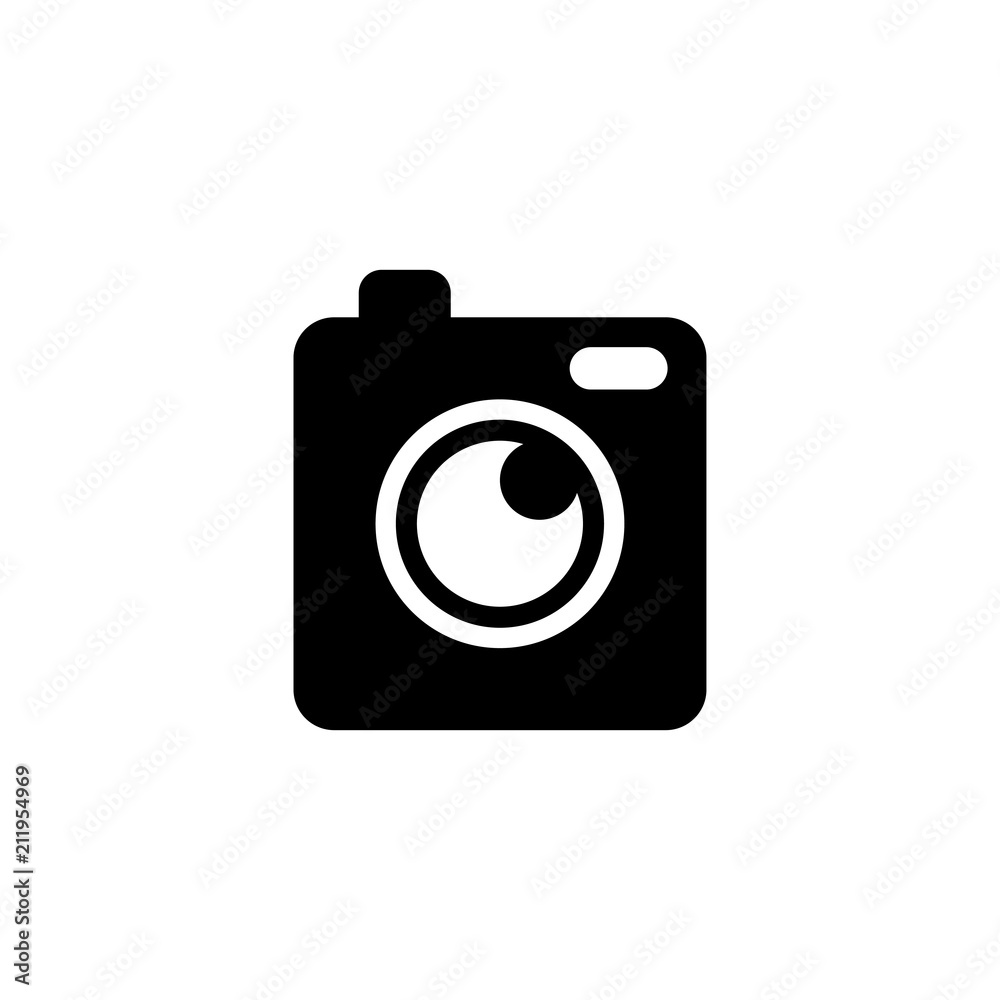 Camera and Video. Flat Vector Icon illustration. Simple black symbol on white background. Camera and Video sign design template for web and mobile UI element