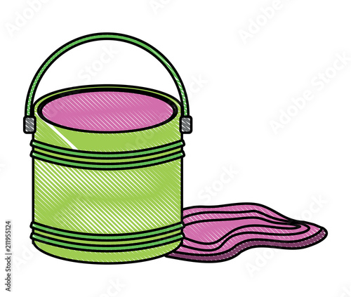 paint bucket icon over white background, vector illustration