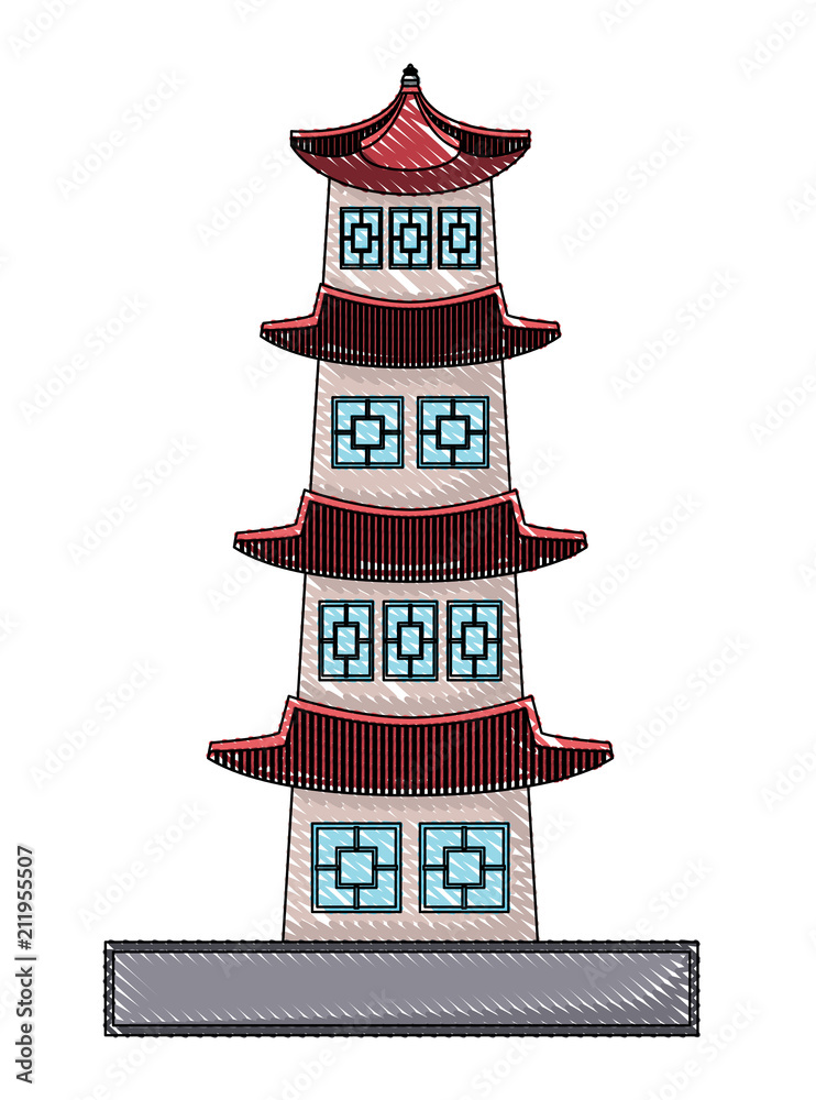 South korea design with seoul tower icon over white background, vector illustration