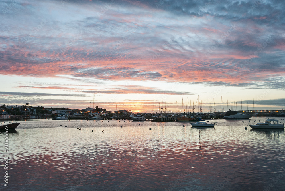 Stunning Sunset at Punta del Este Port, Uruguay.