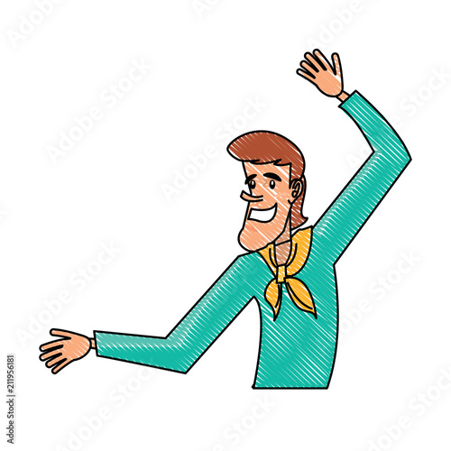 farmer man icon over white background, vector illustration