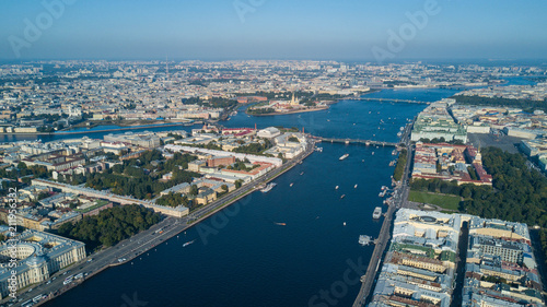 Panoramic view of Saint Petersburg, drone photo photo