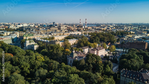 Panoramic view of Saint Petersburg, drone photo