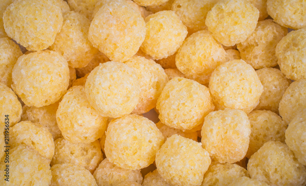 food background: corn balls cornflakes food background: corn balls cornflakes