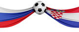 Russia versus Croatia soccer quarter final match. 3D Rendering