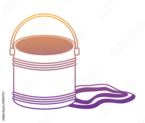 paint bucket icon over white background, vector illustration