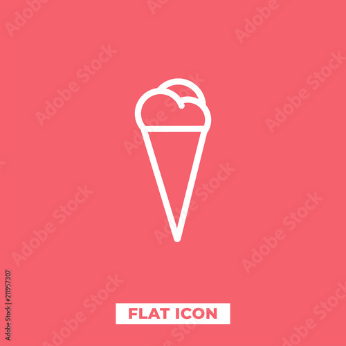 Ice cream cone icon isolated. Modern sweet vanilla desert sign. Trendy vector chocolate cram symbol for web site design, button to mobile app. Logo ice cream illustration.