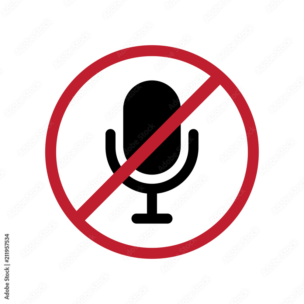 Muted microphone vector icon, no mic symbol Muted microphone vector icon, no mic symbol