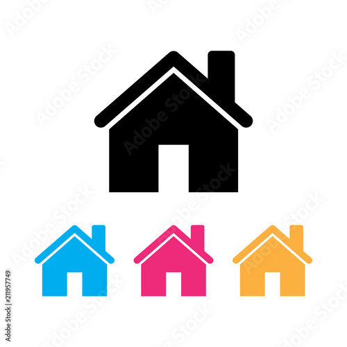 Home vector icon, house symbol. Simple, flat design for web or mobile app