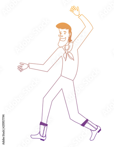 farmer man standing icon over white background, vector illustration