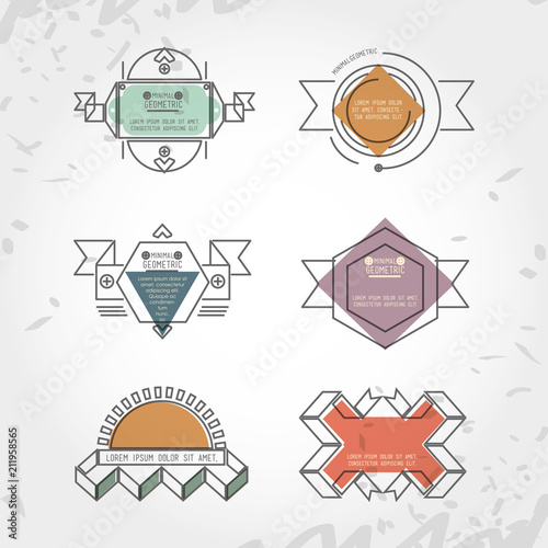 minimal geometric set figures vector illustration design