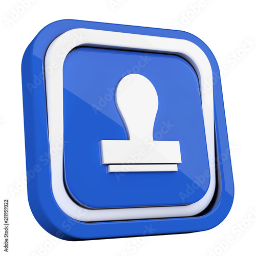 ikona plastikowa 3D niebieski kwadrat pierścień