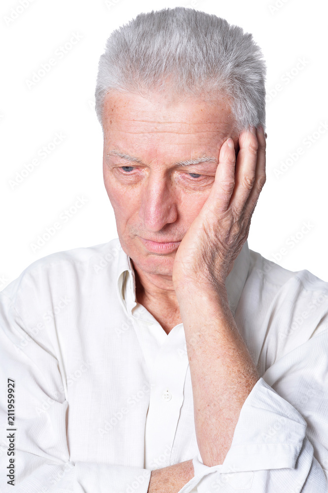 sad senior man in casual clothing posing sad senior man in casual clothing posing