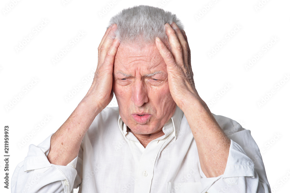 upset senior man in casual clothing posing upset senior man in casual clothing posing