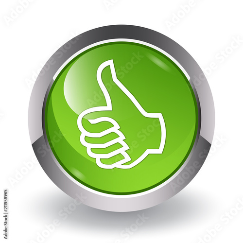 like icon glossy green button